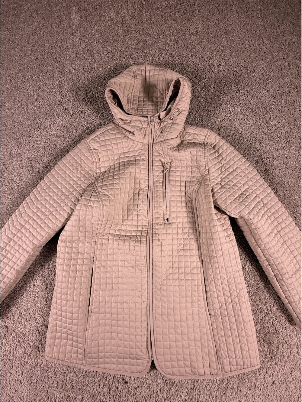 NWOT Lands’ End Women’s Quilted Jacket Full Zip Light Weight Beige Small